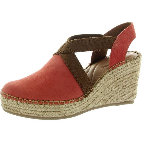 Born Shoes - Born Womens Red Stretch Leather Wedge Sandals New